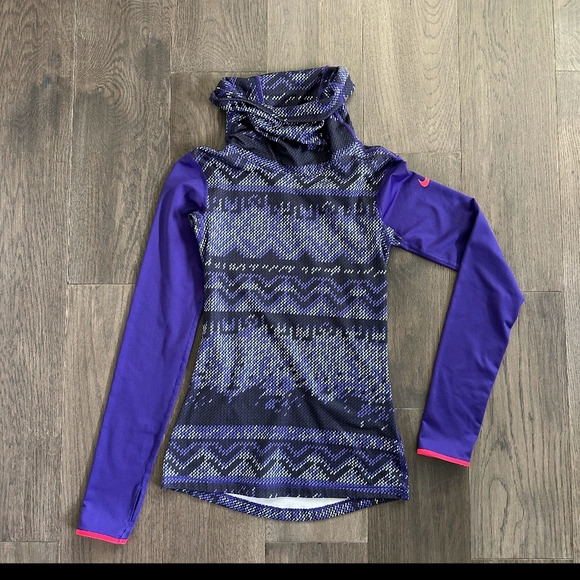 Nike Pro Cowl Neck Thermal Runni G Shirt - Picture 1 of 4